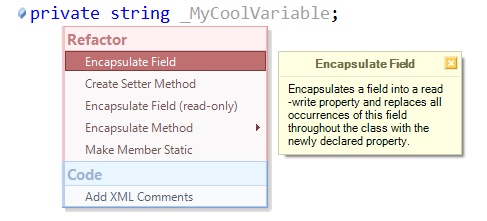 Encapculate Field refactoring